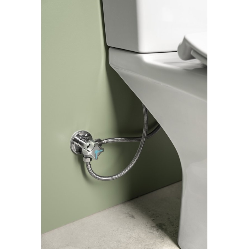 Arco - Corner combination valve with two outlets A-80, polished chrome