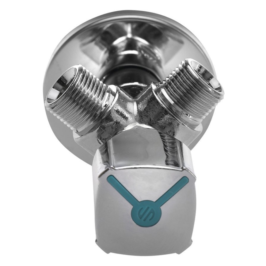 Arco - Corner combination valve with two outlets A-80, polished chrome