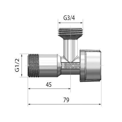 Arco - Washing machine valve, polished chrome