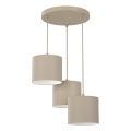 ARDEN cable-hung chandelier, 3x E27/15W/230V, Ø 30 cm, beige