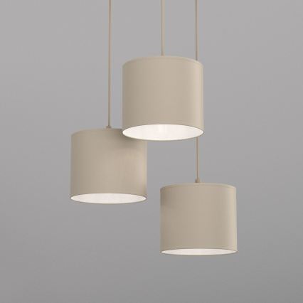 ARDEN cable-hung chandelier, 3x E27/15W/230V, Ø 30 cm, beige
