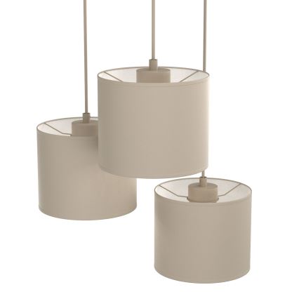 ARDEN cable-hung chandelier, 3x E27/15W/230V, Ø 30 cm, beige