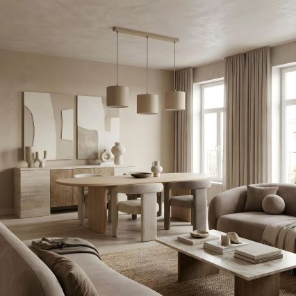 ARDEN cable pendant lamp 3xE27/15W/230V, beige