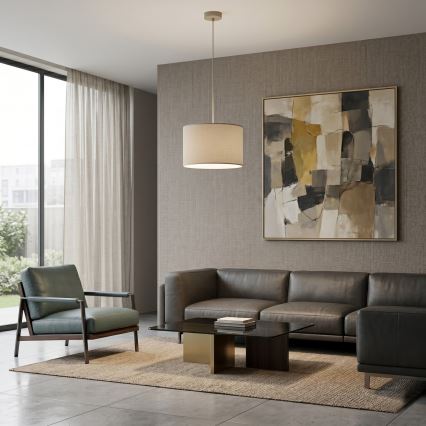 ARDEN cable pendant light 1x E27/15W/230V, Ø 25 cm, beige