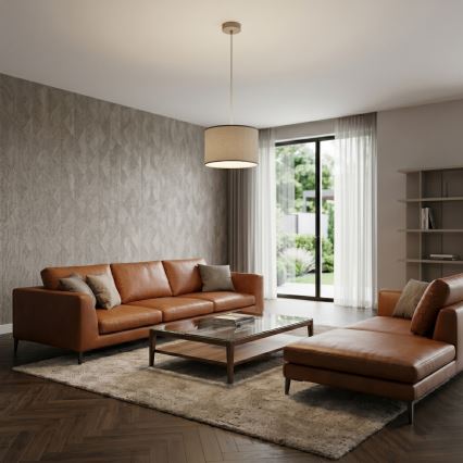 ARDEN Cable Pendant Light, 1x E27/15W/230V, Ø 40 cm, Beige