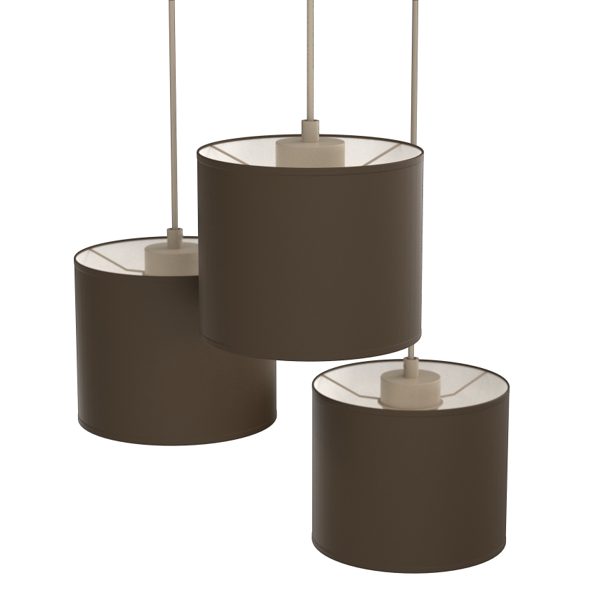 ARDEN cable-suspended pendant light, 3×E27/15W/230V, Ø 30 cm, beige/brown