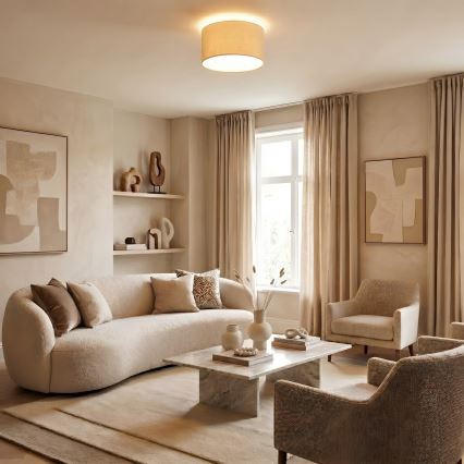 ARDEN ceiling light 1× E27 / 15 W / 230 V, Ø 25 cm, beige