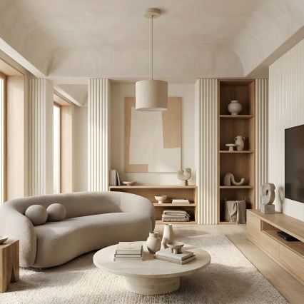 ARDEN Cord Pendant Lamp 1xE27/15W/230V, diam. 18 cm, Beige