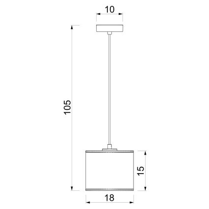 ARDEN Cord Pendant Lamp 1xE27/15W/230V, diam. 18 cm, Beige