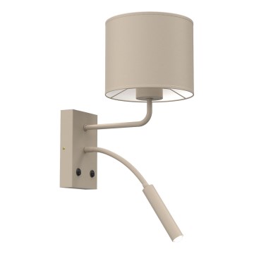 ARDEN Wall Lamp 1x E27/15W/230V + 1x G9/8W, Beige