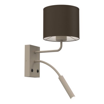 ARDEN Wall Lamp 1xE27/15W/230V + 1xG9/8W Beige/Brown