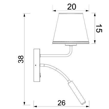 ARDEN Wall Lamp 1xE27/15W/230V + 1xG9/8W Beige