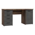 ARENO Writing Desk, Brown/Graphite