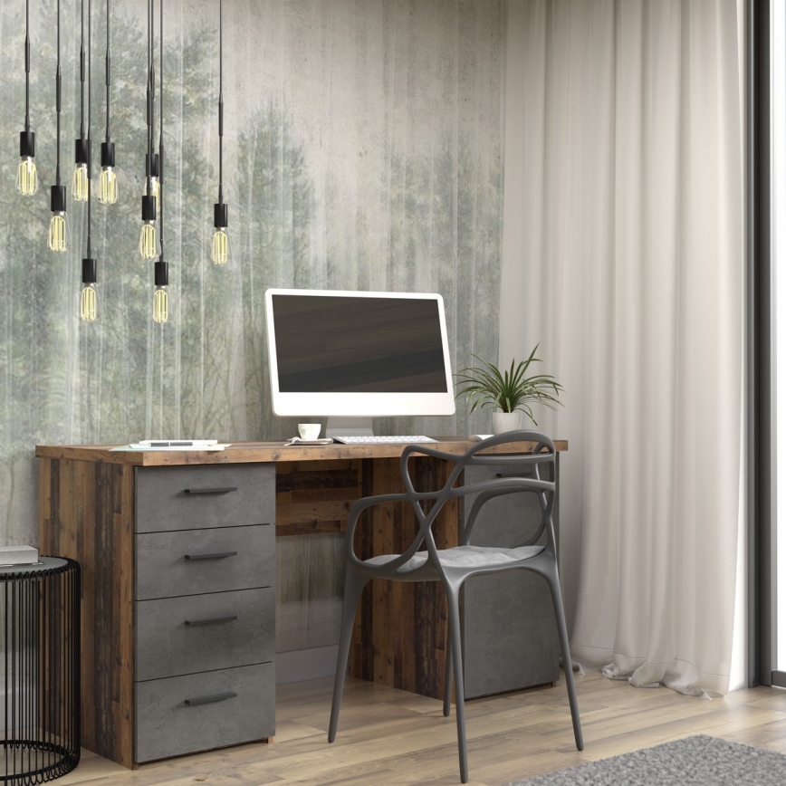 ARENO Writing Desk, Brown/Graphite