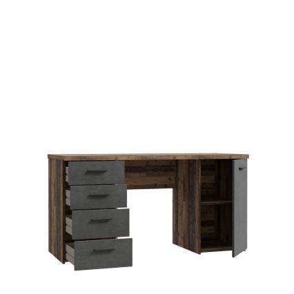 ARENO Writing Desk, Brown/Graphite