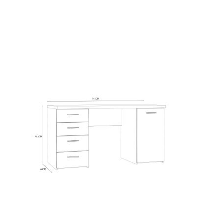 ARENO Writing Desk, Brown/Graphite