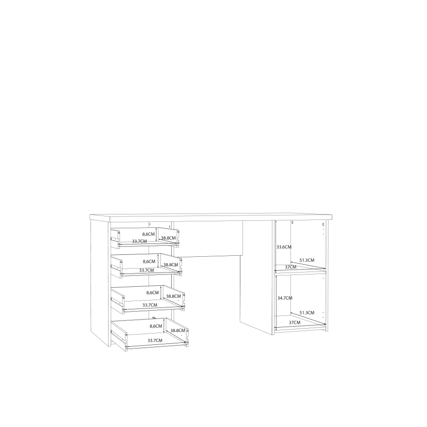 ARENO Writing Desk, Brown/Graphite