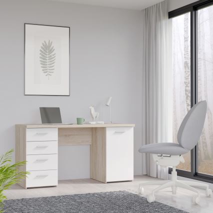 ARENO Writing Desk — White / Sonoma Oak