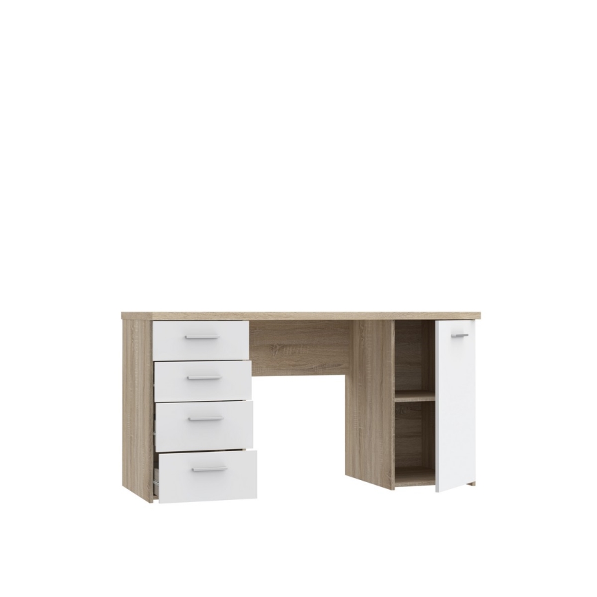 ARENO Writing Desk — White / Sonoma Oak