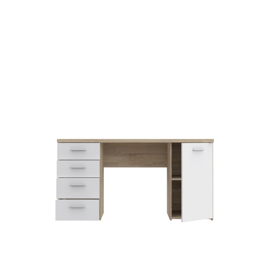 ARENO Writing Desk — White / Sonoma Oak