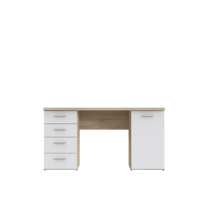 ARENO Writing Desk — White / Sonoma Oak