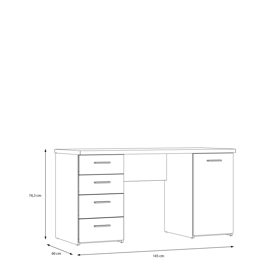 ARENO Writing Desk — White / Sonoma Oak
