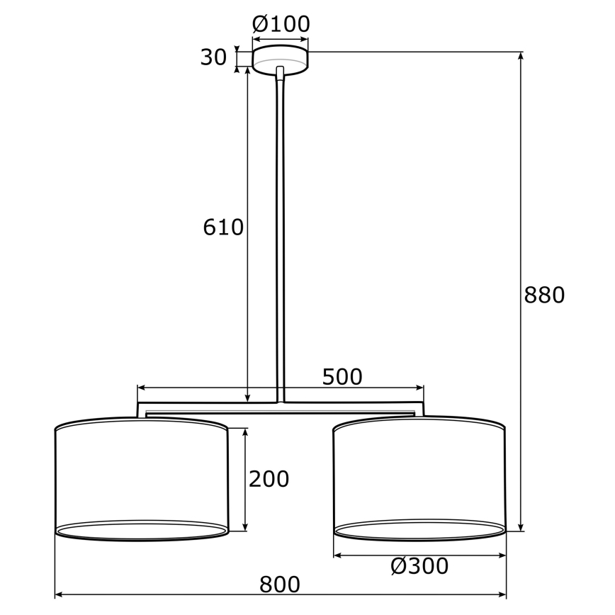 Argon 0900 - Chandelier on a pole KARIN 2xE27/15W/230V white