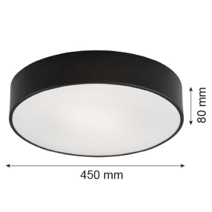 Argon 1186 - Ceiling light DARLING 3xE27/15W/230V d. 45 cm black