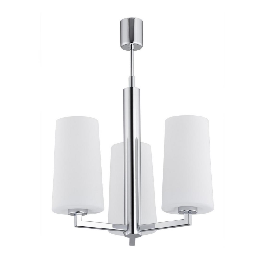 Argon 1224 - Chandelier on a pole CAMELOT 3xE27/15W/230V shiny chrome