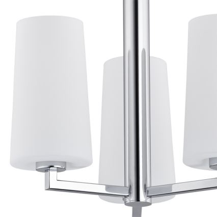 Argon 1224 - Chandelier on a pole CAMELOT 3xE27/15W/230V shiny chrome