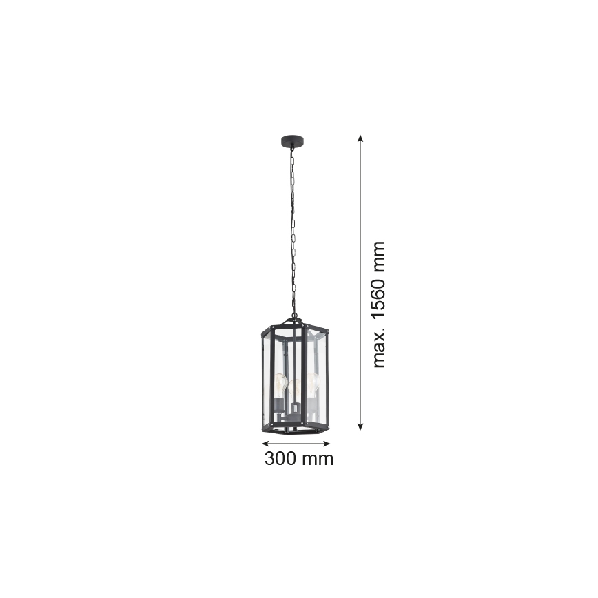 Argon 1253 - Chandelier on a chain BODRUM 3xE27/15W/230V black