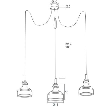 Argon 1354 - LED Chandelier on a string TULUZA 3xLED/5W/230V