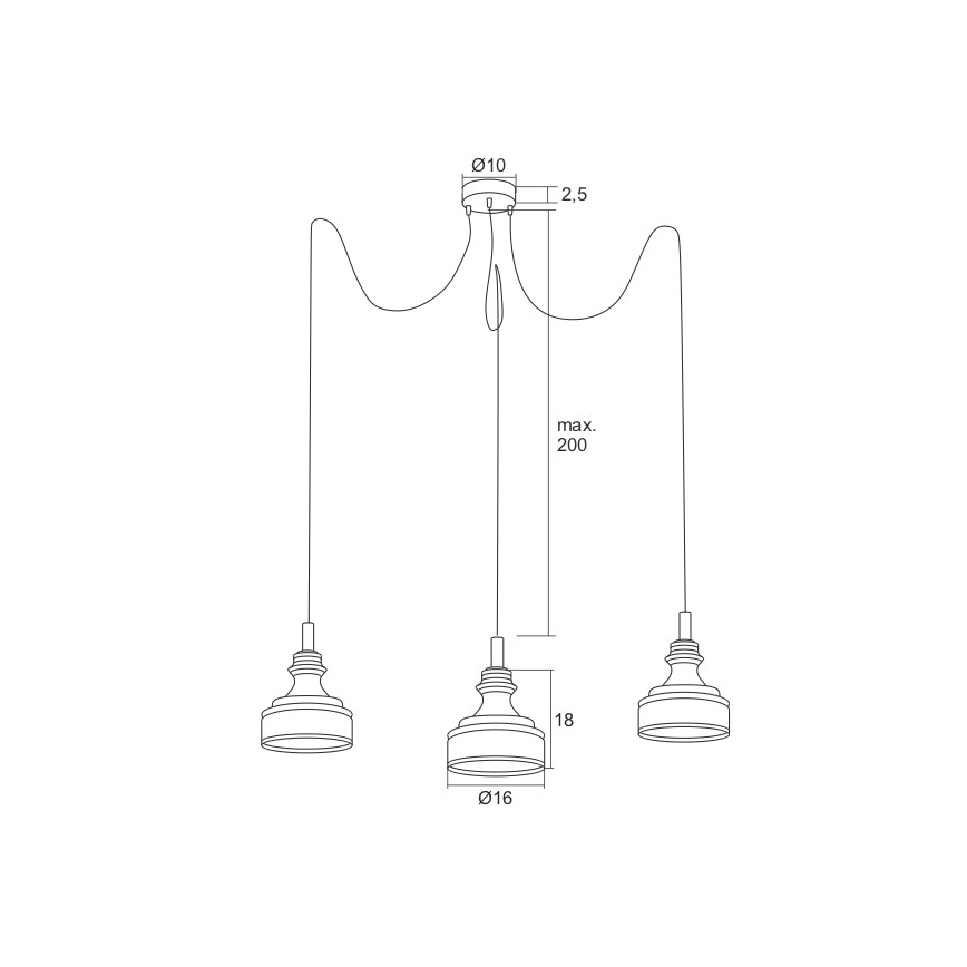 Argon 1354 - LED Chandelier on a string TULUZA 3xLED/5W/230V