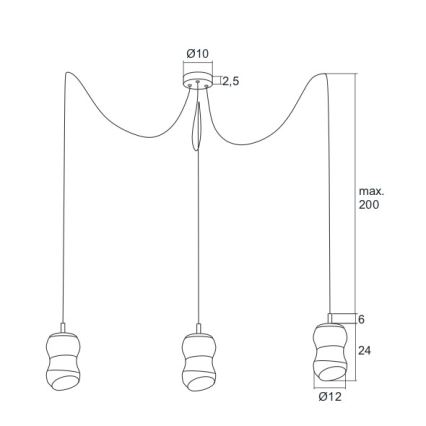 Argon 1357 - LED Chandelier on a string GARDA 3xLED/5W/230V
