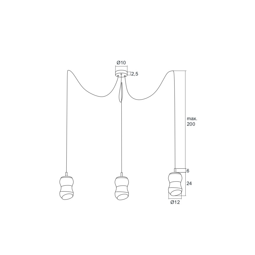 Argon 1357 - LED Chandelier on a string GARDA 3xLED/5W/230V