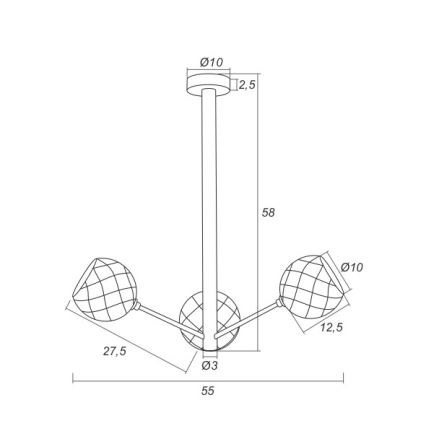 Argon 1358 - LED Pendant chandelier BELLUNO 3xLED/5W/230V