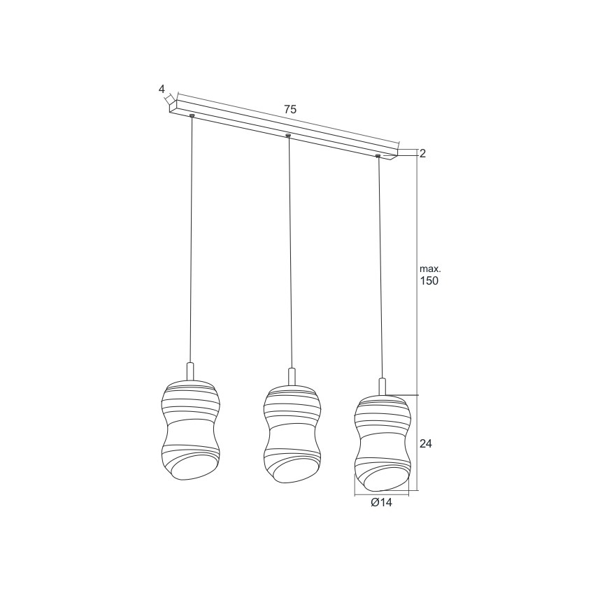 Argon 1366 - LED Chandelier on a string COMO 3xLED/5W/230V