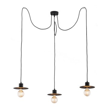 Argon 1377 - Chandelier on a string CORSO 3xE27/15W/230V spider black