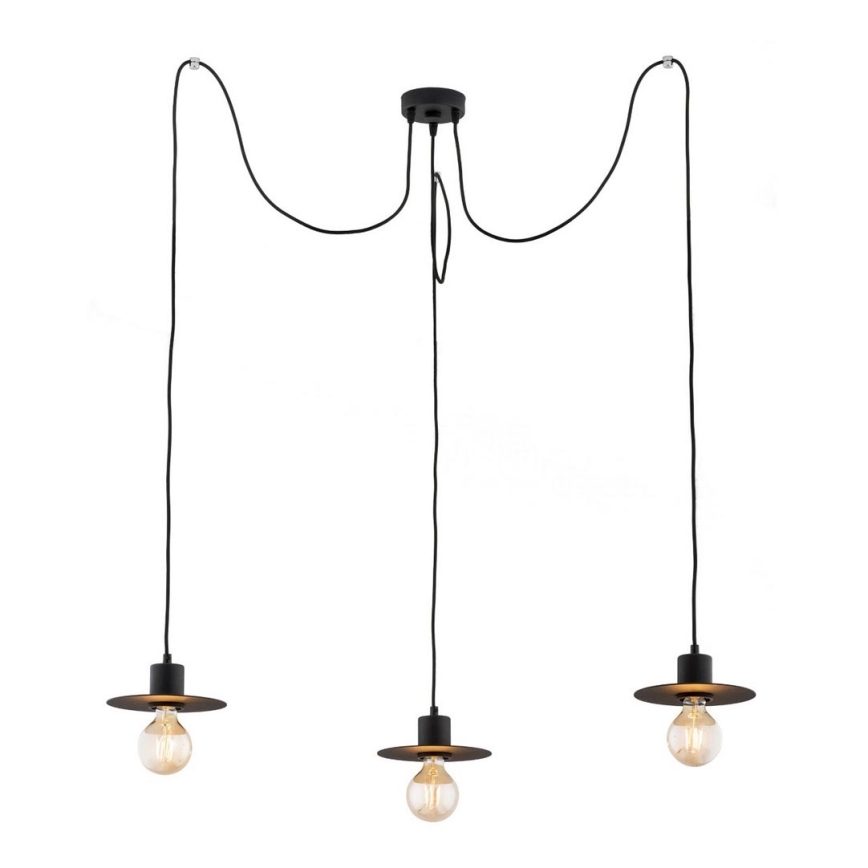 Argon 1377 - Chandelier on a string CORSO 3xE27/15W/230V spider black