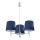 Argon 1381 - Chandelier on a pole BOLZANO 3xE27/15W/230V blue/shiny chrome