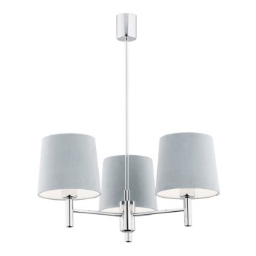 Argon 1383 - Chandelier on a pole BOLZANO 3xE27/15W/230V blue/shiny chrome