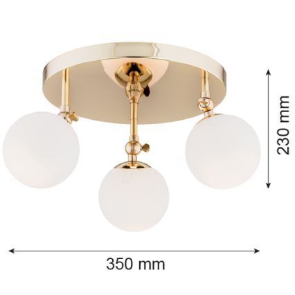 Argon 1435 - LATINA Bathroom Flush-Mount Ceiling Light 3xE14/40W/230V IP44