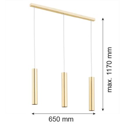 Argon 1443 - Chandelier on a string GOMERA 3xGU10/5W/230V brass