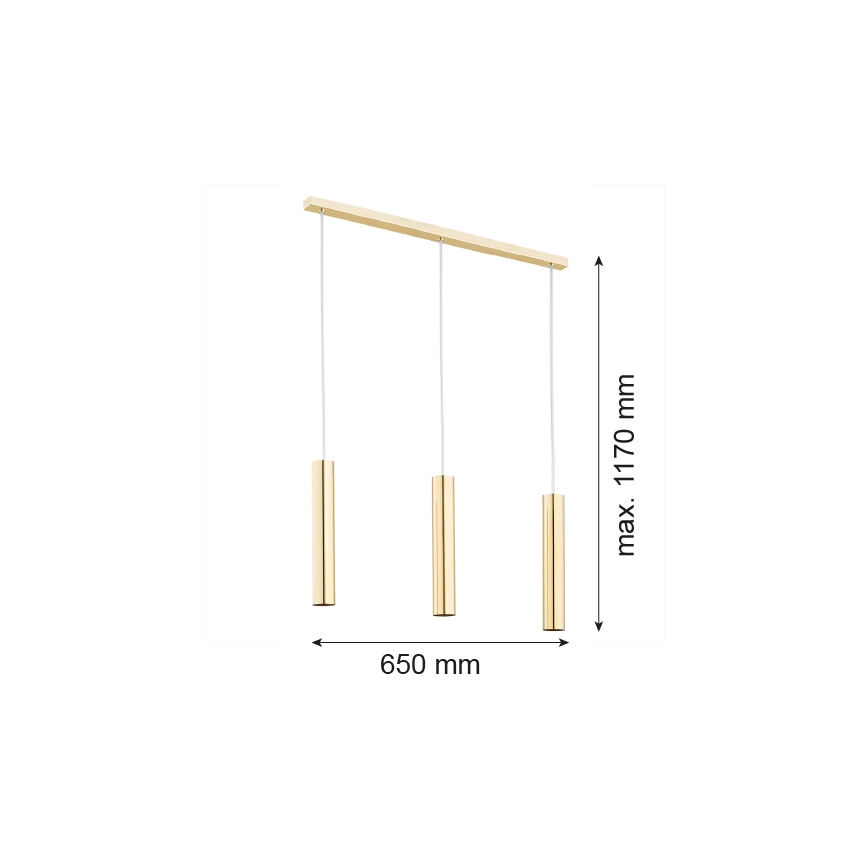 Argon 1443 - Chandelier on a string GOMERA 3xGU10/5W/230V brass