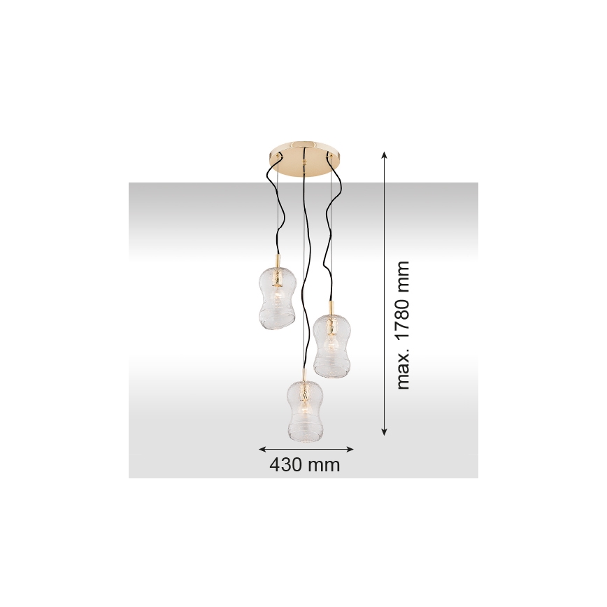 Argon 1464 - Chandelier on a string CADIZ 3xE27/15W/230V