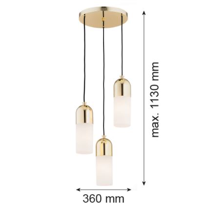 Argon 1466 - Chandelier on a string BURGOS 3xE27/15W/230V brass