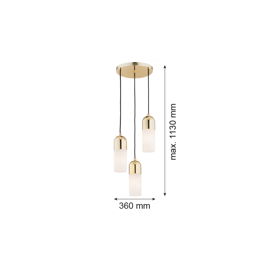 Argon 1466 - Chandelier on a string BURGOS 3xE27/15W/230V brass