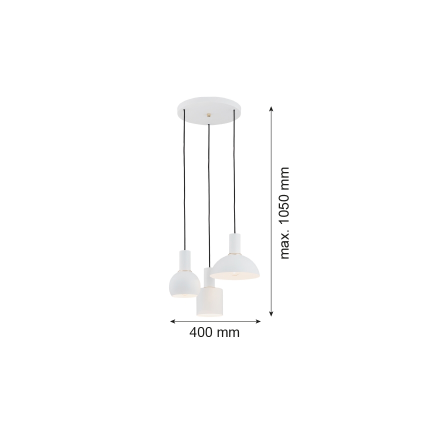 Argon 1468 - Chandelier on a string SINES 3xE27/15W/230V white