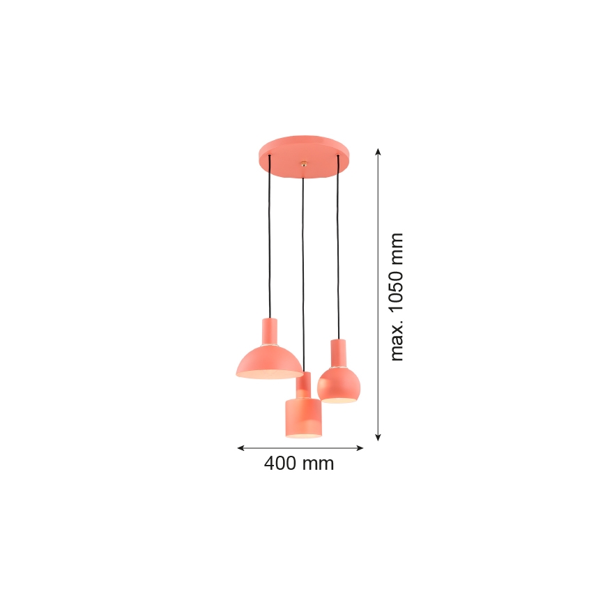 Argon 1469 - Chandelier on a string SINES 3xE27/15W/230V orange