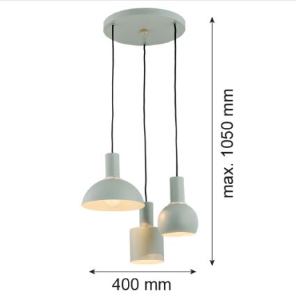 Argon 1470 - Chandelier on a string SINES 3xE27/15W/230V green